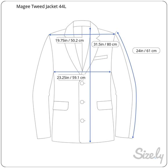 Vtg‎ Magee Tweed Mens Donegal Wool Tweed Sport Coat Jacket 44L - Picture 11 of 11